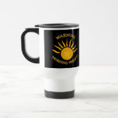 の朝の人警告のコーヒーサンレイブラック トラベルマグ (左)