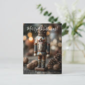 の木のクラシックくるみ割りクリスマスイギュア シーズンポストカード (スタンド正面)