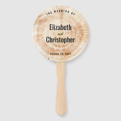 の木のディスクカット来ありが素朴結婚と ハンドファン (裏面)