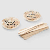 の木のディスクカット来ありが素朴結婚と ハンドファン (組立なし)