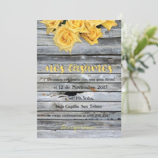 〜の木の背景に黄色いバラがスペインの乗る 招待状 (スタンド正面)