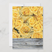 〜の木の背景に黄色いバラがスペインの乗る 招待状 (裏面)