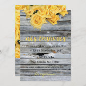 〜の木の背景に黄色いバラがスペインの乗る 招待状 (正面/裏面)
