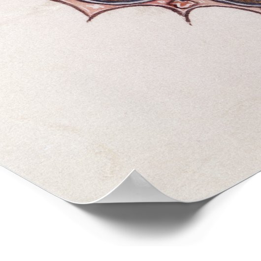 の木を描いた歴史的イニシャル「L」 ポスター (角)