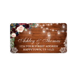 の木結婚の瓶のラ素朴イツレースフローラアドレス ラベル