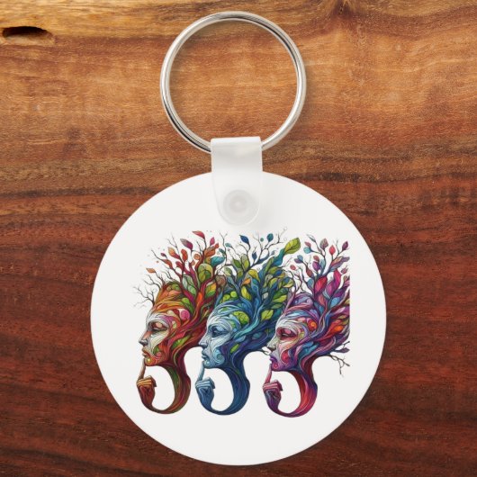 の木考えのキーチェーン キーホルダー (正面)