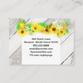 *~*の木製の素朴なヴィンテージのヒマワリのオレンジレモン 名刺 (裏面)