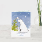 の木飾のクリスマス カード (正面)