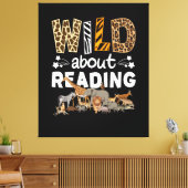 の本や本読虫の図書館に夢中だ キャンバスプリント (インサイチュ (リビング))