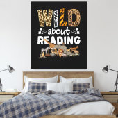 の本や本読虫の図書館に夢中だ キャンバスプリント (インサイチュ (寝室))