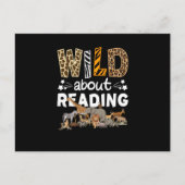 の本や本読虫の図書館に夢中だ ポストカード (正面)