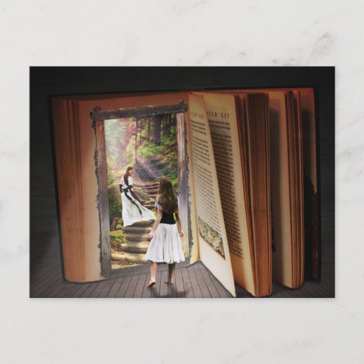 の本失ったの間に想像読を得る ポストカード (正面)