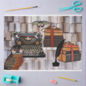 の本書タイプライターのコラージュのデコページ 薄葉紙 (クラフト)