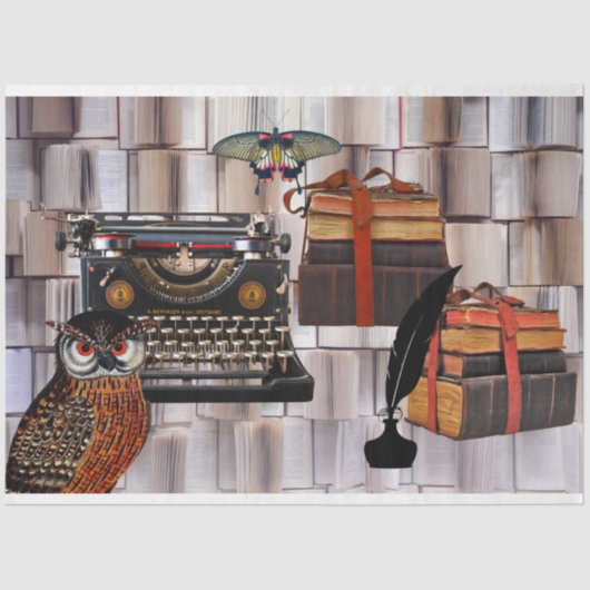 の本書タイプライターのコラージュのデコページ 薄葉紙 (正面)