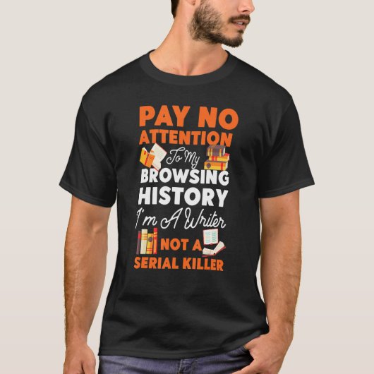 の本書小説ライター&出版作家Pay N Tシャツ (正面)