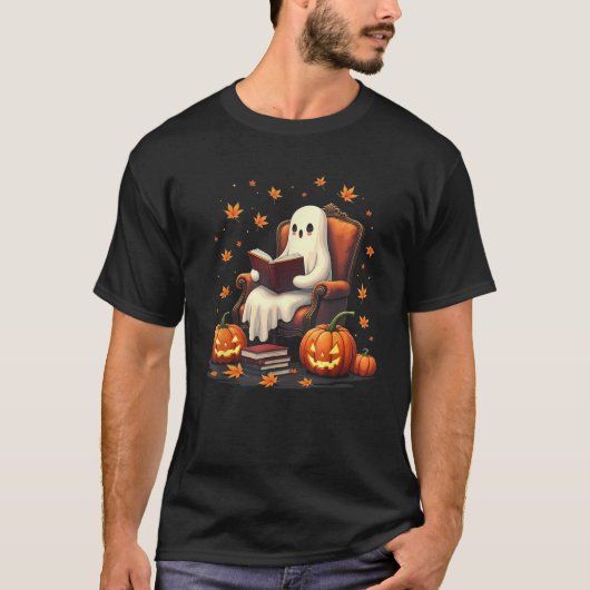 の本読恋人先生幽霊ブックリードおもしろい Tシャツ (正面)