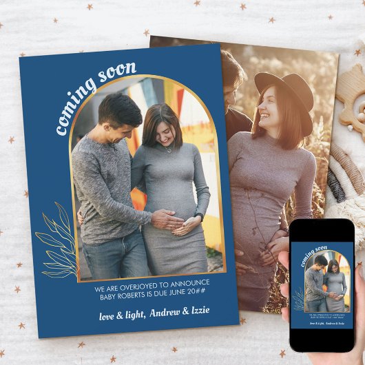 の来すぐに金ゴールドアーチ2フォトブルー妊娠 案内状