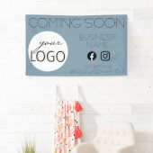 の来ビジネスロゴSocial Media Periwinkle 横断幕 (インサイチュ)