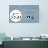 の来ビジネスロゴSocial Media Periwinkle 横断幕 (トレードショー)