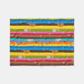 の来一緒のストライプパターン フリースブランケット (正面(横))