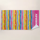 の来目のパターン |名前の追加 ビーチタオル (正面)