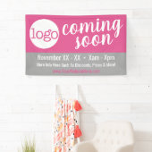 の来近日広告 – ロゴと詳細の追加 横断幕 (インサイチュ)