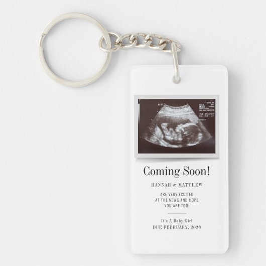 の来近日超音波写真ベビー発表 キーホルダー (正面)