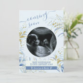 の来近日超音波写真青金ゴールドの葉 案内状 (スタンド正面)