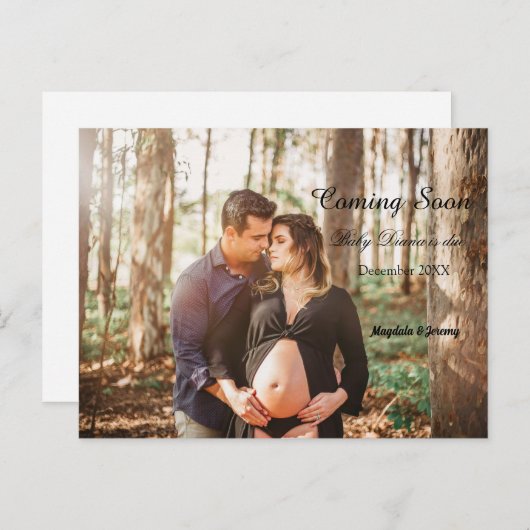 の来間もなくカスタムの写真妊娠の発表 インビテーションポストカード (正面/裏面)