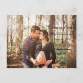 の来間もなくカスタムの写真妊娠の発表 インビテーションポストカード (正面)