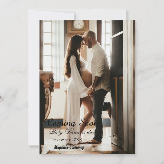 の来間もなくカスタムの写真妊娠の発表 招待状 (正面)