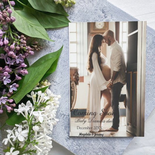 の来間もなくカスタムの写真妊娠の発表 招待状