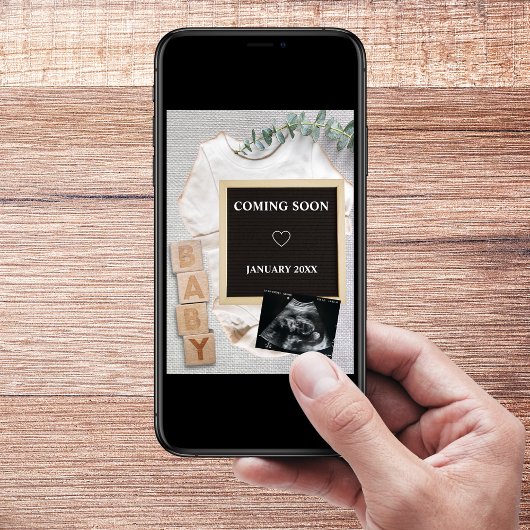 の来間もなくソノグラム写真妊娠の発表 招待状