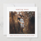 の来間もなく休暇の妊娠の告知カード シーズンカード (正面)