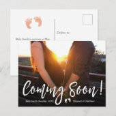 の来間もなく写真の妊娠告知はがき 案内ポストカード (正面/裏面)