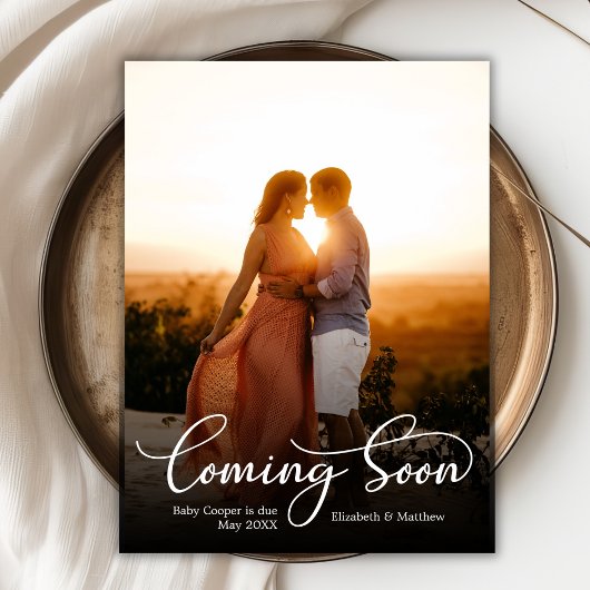 の来間もなく写真の妊娠告知はがき 案内ポストカード