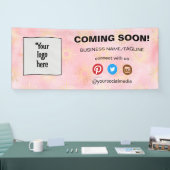 の来Someone Social Media & Businessロゴミニマル 横断幕 (トレードショー)