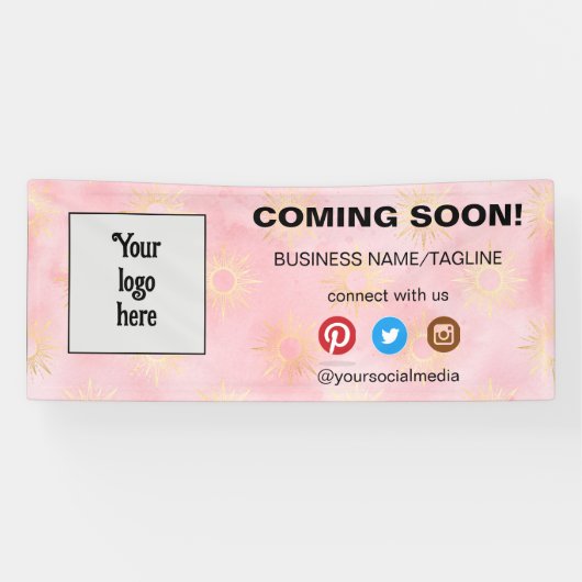 の来Someone Social Media & Businessロゴミニマル 横断幕 (横)