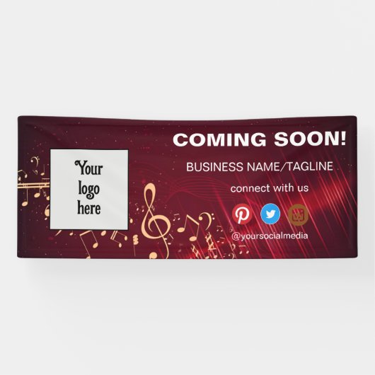 の来Someone Social Media & Businessロゴミニマル 横断幕 (横)