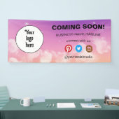 の来Someone Social Media & Businessロゴミニマル 横断幕 (トレードショー)