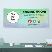 の来Someone Social Media & Businessロゴミニマル 横断幕 (トレードショー)