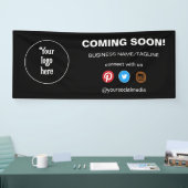 の来Someone Social Media & Businessロゴミニマル 横断幕 (トレードショー)