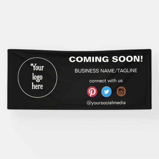 の来Someone Social Media & Businessロゴミニマル 横断幕 (横)