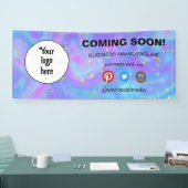 の来Someone Social Media & Businessロゴミニマル 横断幕 (トレードショー)