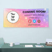 の来Someone Social Media & Businessロゴミニマル 横断幕 (トレードショー)