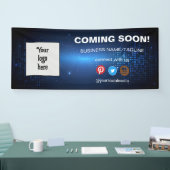 の来Someone Social Media & Businessロゴミニマル 横断幕 (トレードショー)