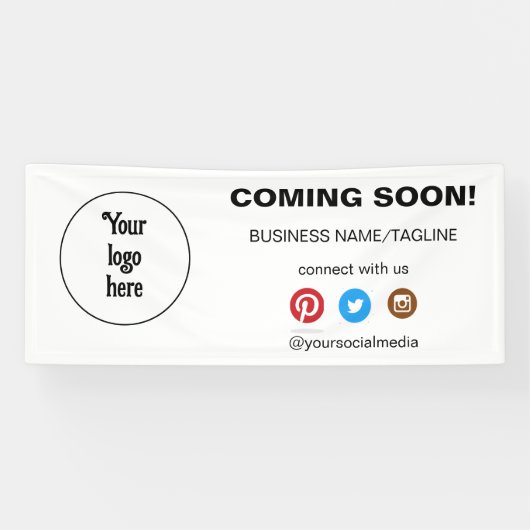 の来Someone Social Media & Businessロゴミニマル 横断幕 (横)