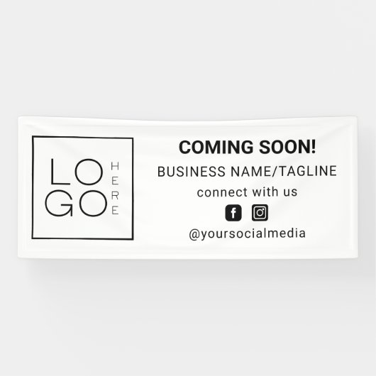 の来Someone Social Media & Square Business Logo 横断幕 (横)