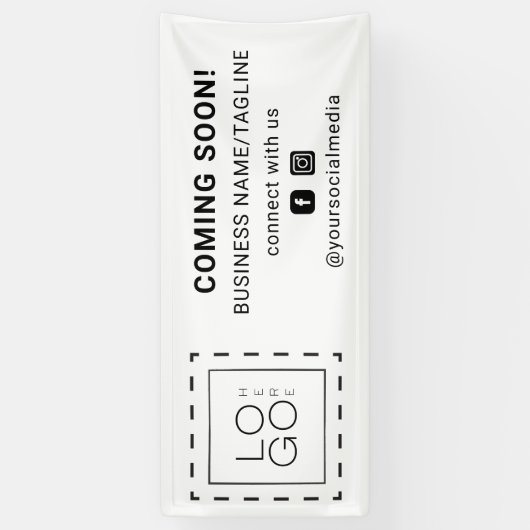 の来Someone Social Media & Square Business Logo 横断幕 (縦)