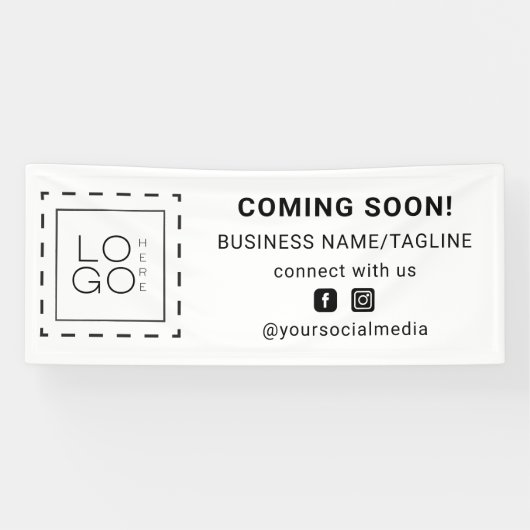 の来Someone Social Media & Square Business Logo 横断幕 (横)